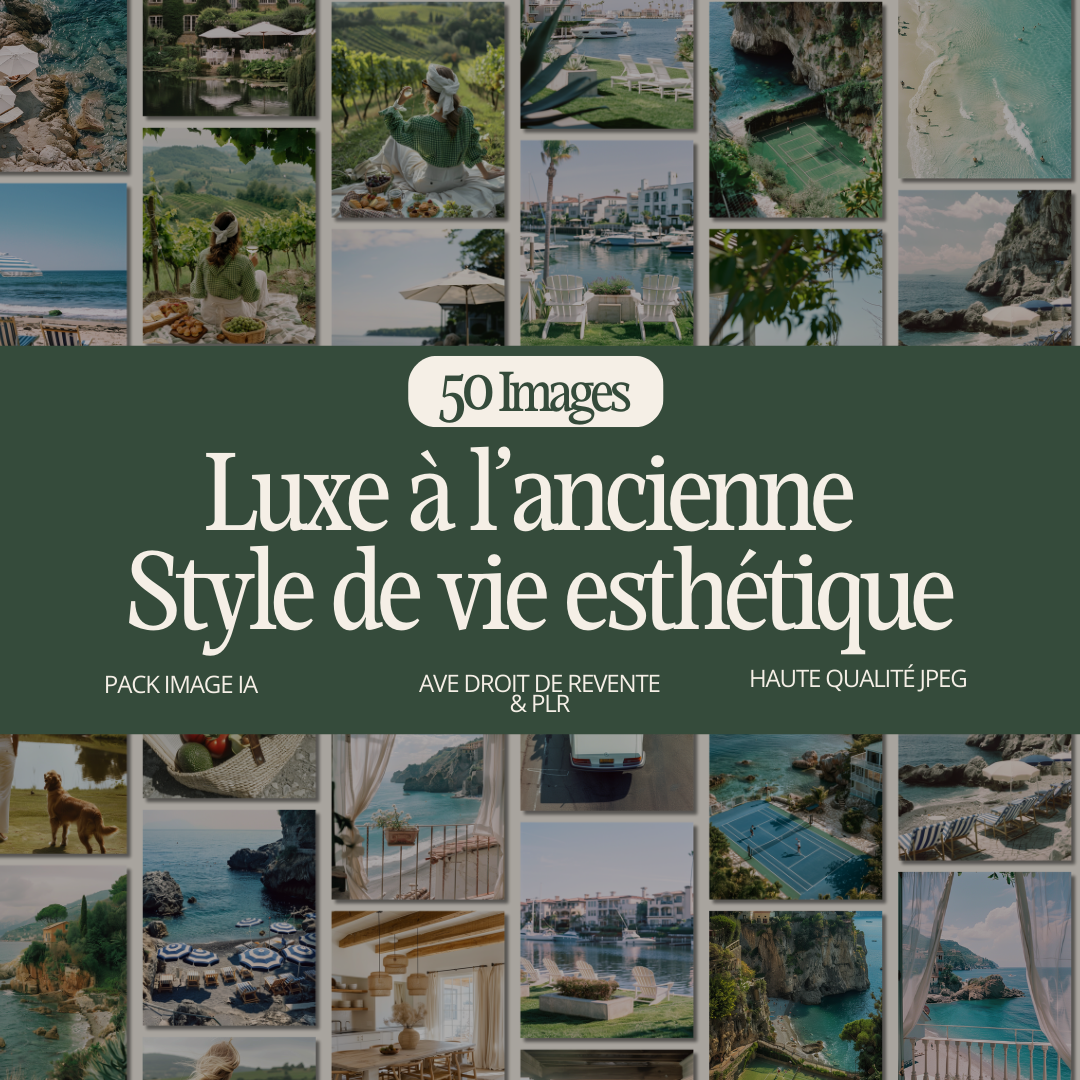 Pack d'images IA : Luxe à l’ancienne – Style de vie esthétique